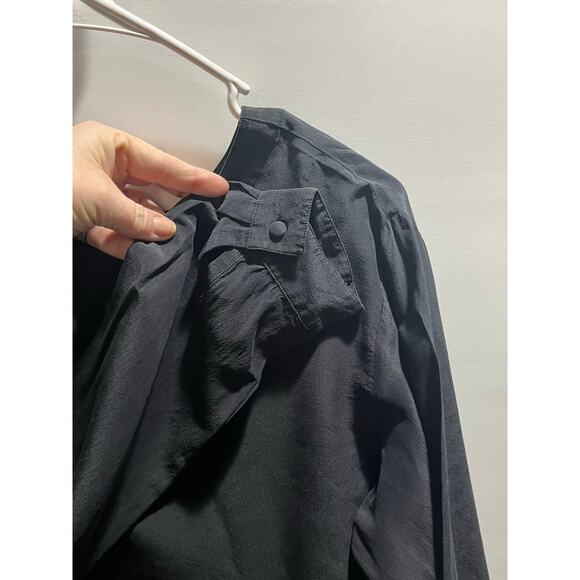 Oscar de la Renta Expressions Vintage Soft Black 100% Silk Long Sleeve Top sz LG - Picture 2 of 8